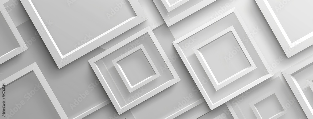 Abstract White Geometric Squares Background Abstract White Geometric Squares Background