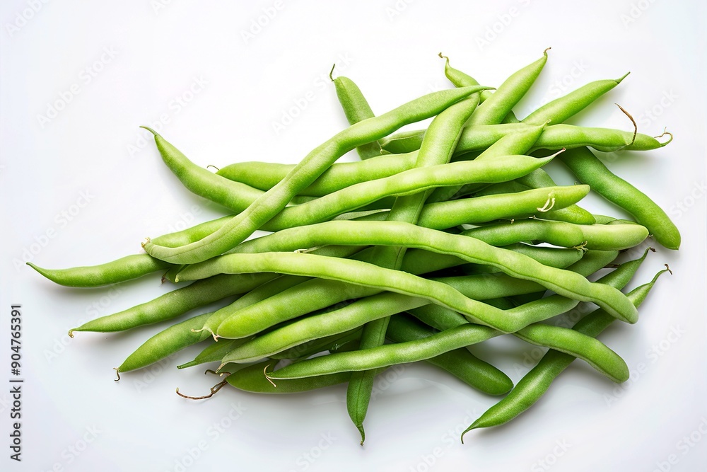 Fresh green beans isolated on white background Fresh green beans isolated on white background