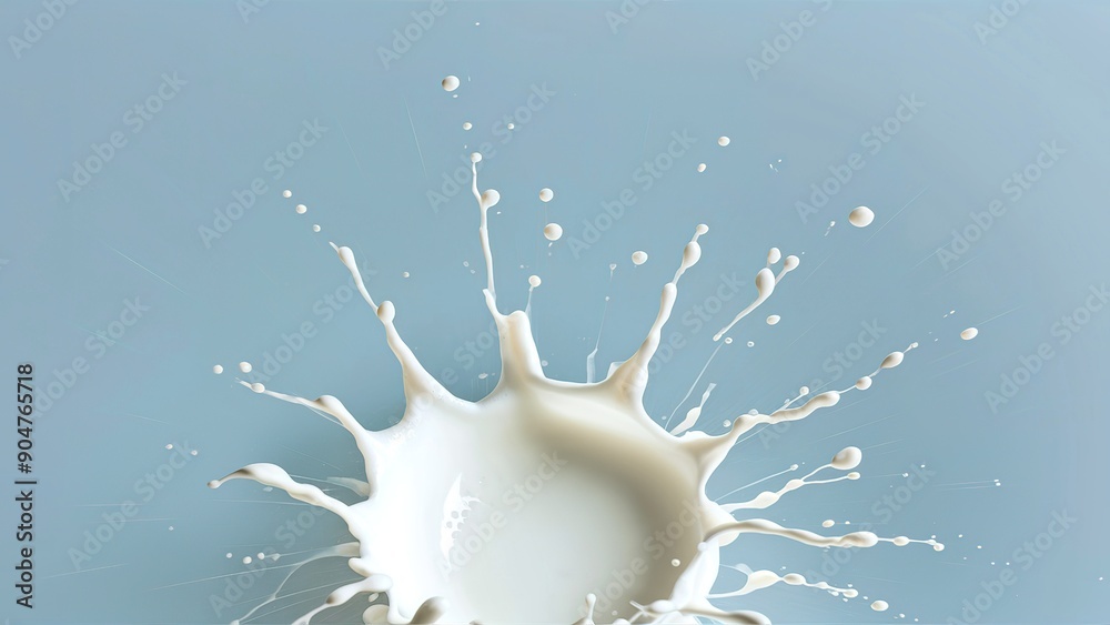 Obraz premium Milk splash with droplets isolated on background