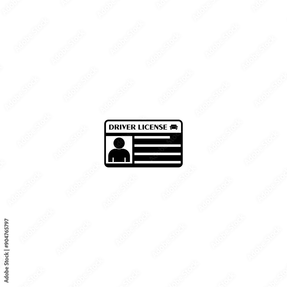 Driver license icon isolated white background Driver license icon isolated white background