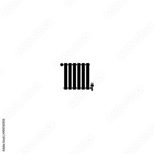 Central Heating Radiator silhouette icon isolated on white background