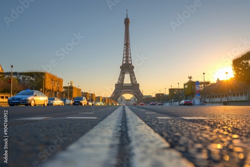 Eiffel Tower Stadium: Athletics Track Amidst Olympic Games Chaos photo