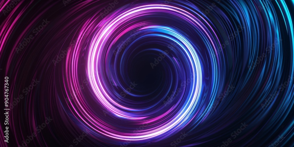 Fototapeta premium Artwork with neon swirls, futuristic cyber design, offering a colorful visual experience