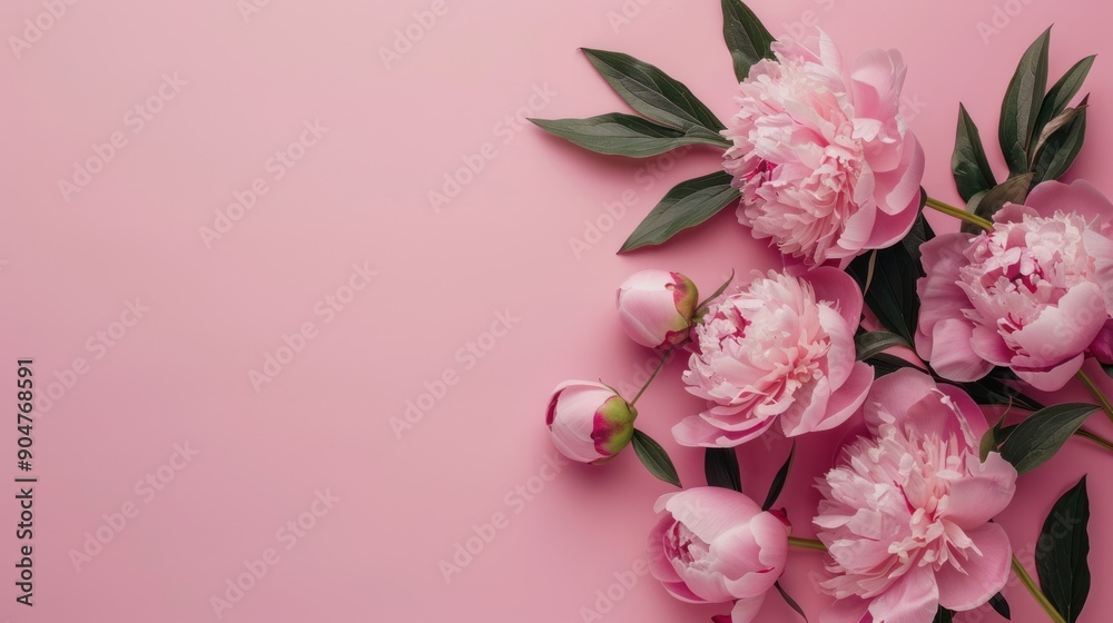 Pink Peonies on a Pink Background Pink Peonies on a Pink Background