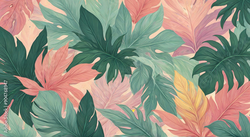 Wallpaper Mural seamless pattern with flowers Torontodigital.ca