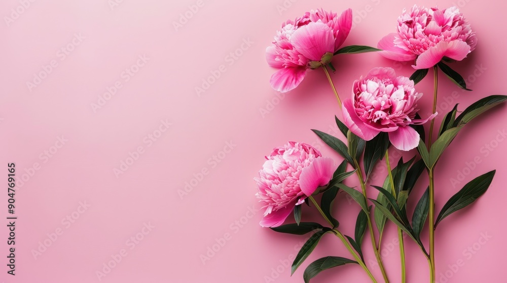 Pink Peonies on a Pink Background Pink Peonies on a Pink Background