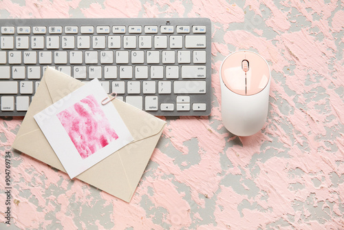 Envelope with lipstick kiss...