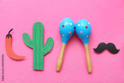 Mexican maracas with paper ...