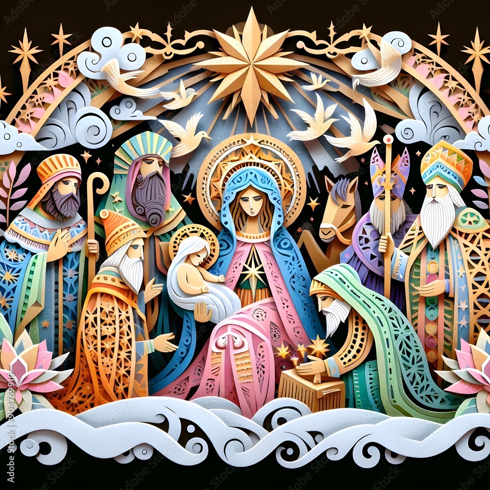 Obraz premium Pesebre Papercut