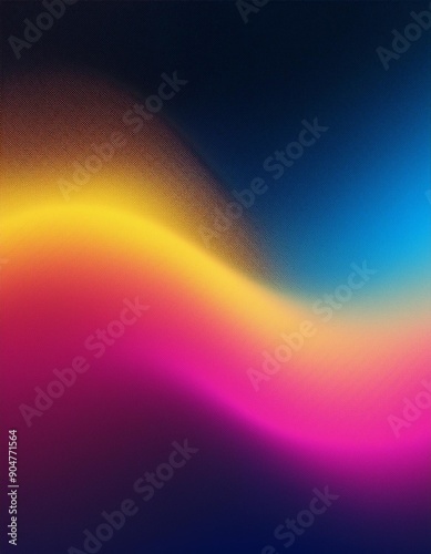 Color Surge: Grainy Gradient with Abstract Wave Design