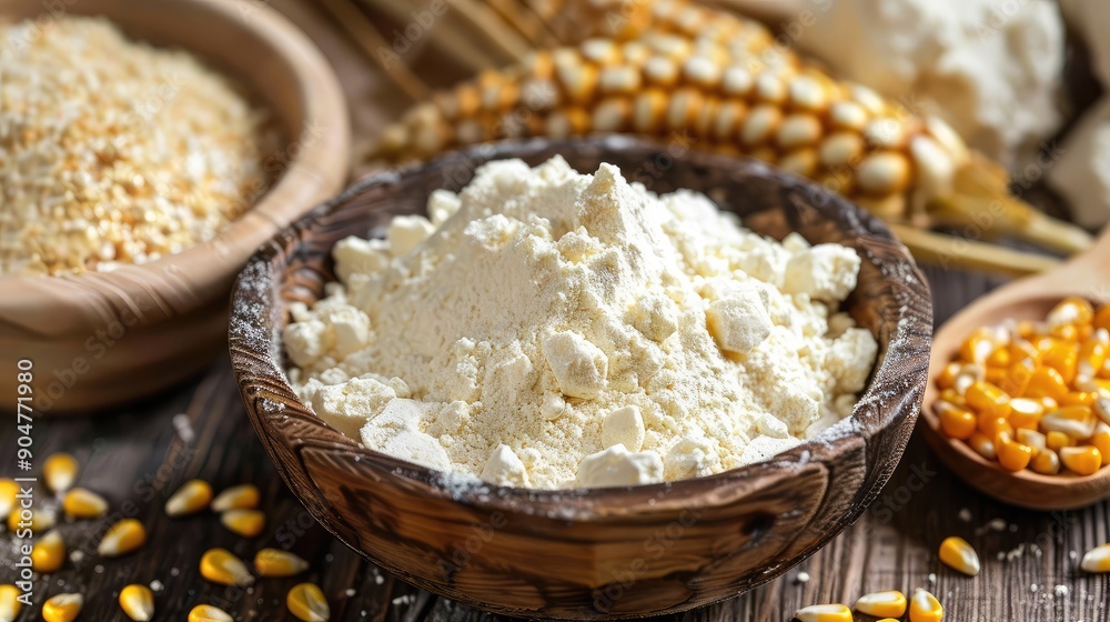 Fresh Corn Meal and Kernels Display Fresh Corn Meal and Kernels Display