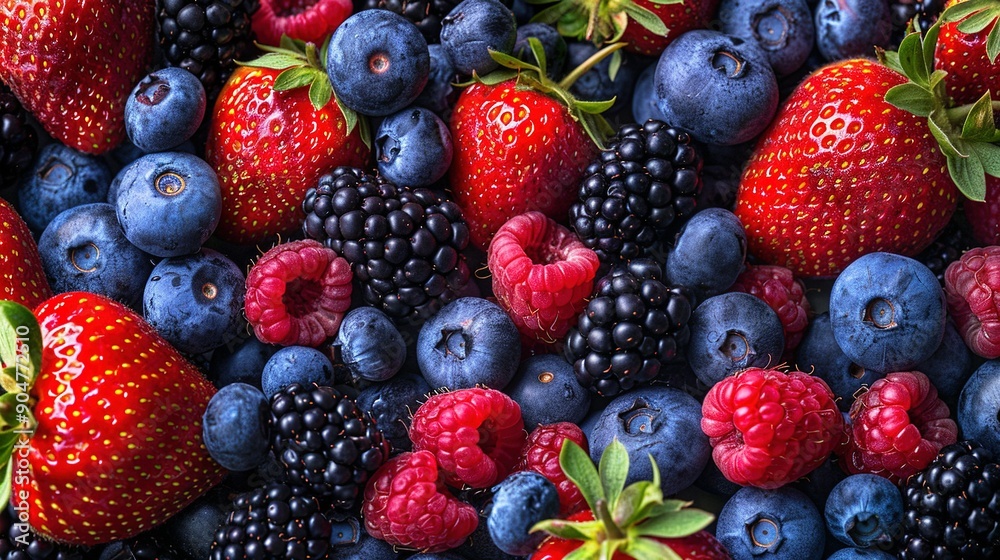 Close-Up of Fresh, Ripe Berries Close-Up of Fresh, Ripe Berries