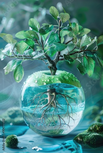 Tree in a Water-Filled Apple