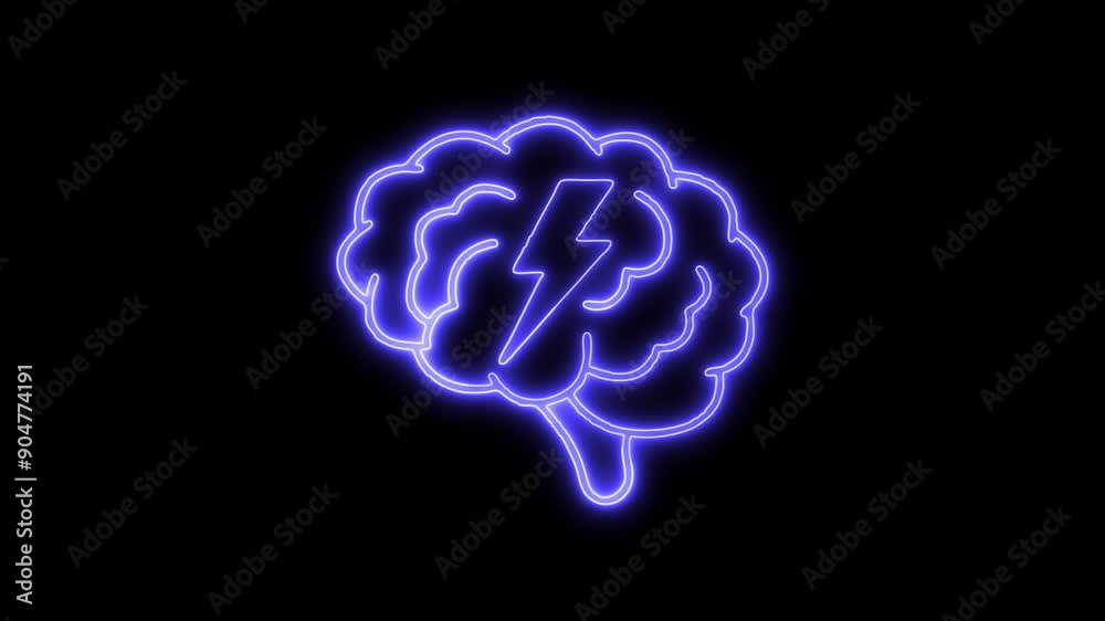 Innovation Neon Icon 4K Animated Linear Symbol Icon Video Background on Black Screen Innovation Neon Icon 4K Animated Linear Symbol Icon Video Background on Black Screen