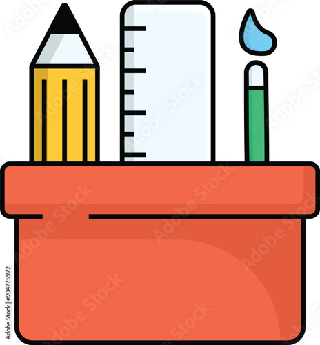 colorful stationery icon design illustration