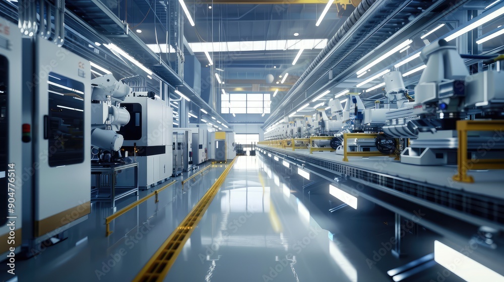 Obraz premium Modern Automated Factory Assembly Line
