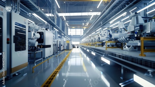 Modern Automated Factory Assembly Line