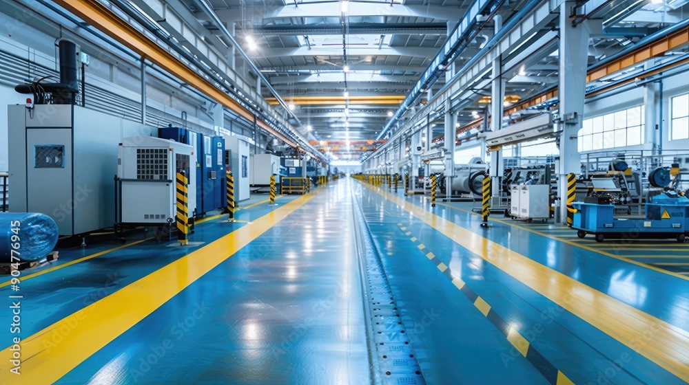 Modern Industrial Factory Interior with Advanced Machinery Modern Industrial Factory Interior with Advanced Machinery