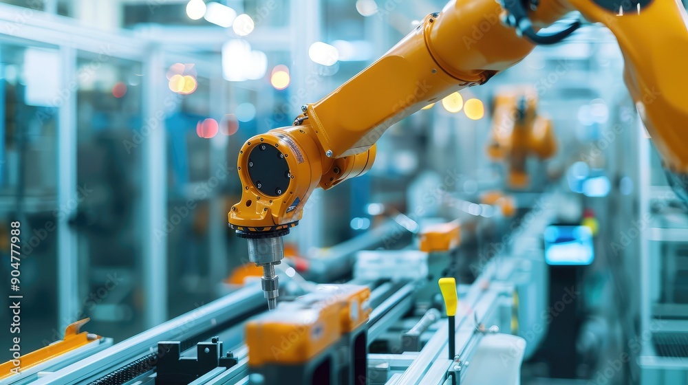 Automated Robotic Arm in Modern Manufacturing Plant Automated Robotic Arm in Modern Manufacturing Plant