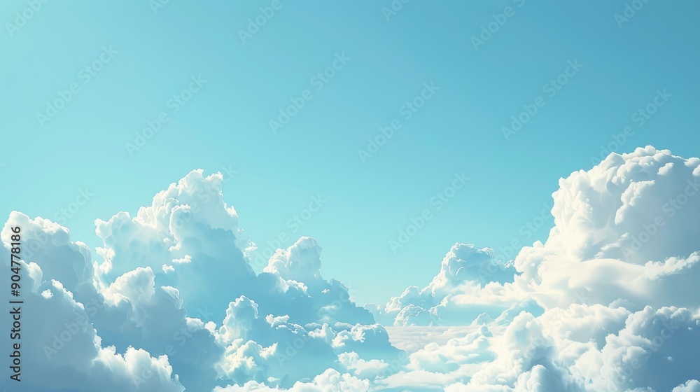 Clear sky with white clouds