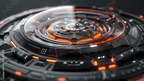 High-Tech Futuristic Circuit Close-Up