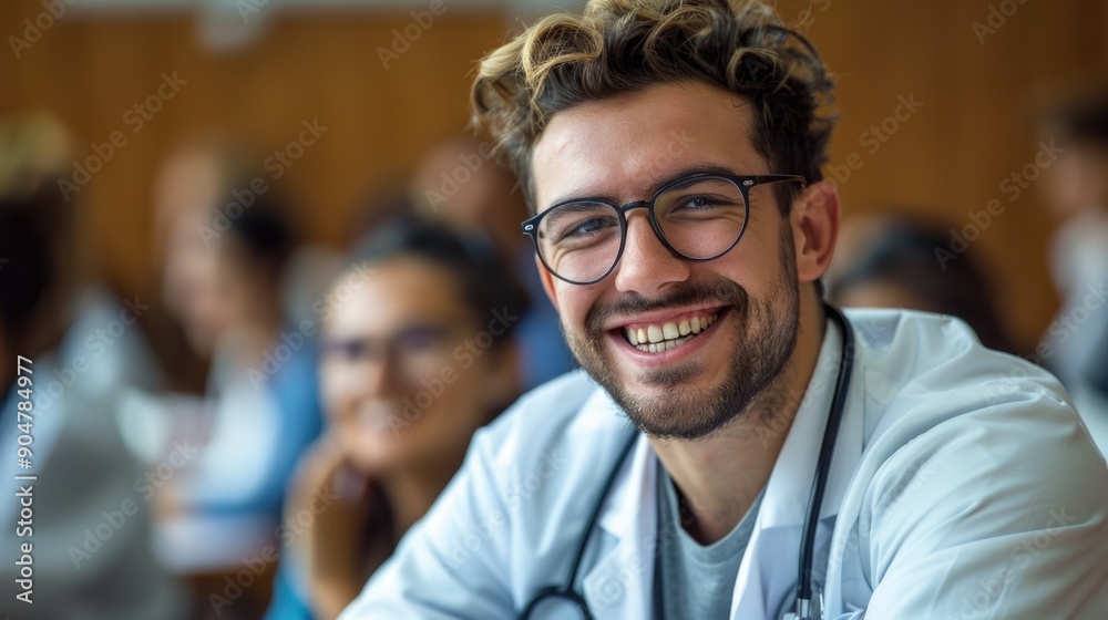 Smiling male doctor in white coat Smiling male doctor in white coat