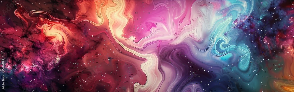 Fototapeta premium Cosmic Swirls Abstract Marble Texture with Galaxy-Like Patterns, abstract, digital art, colorful, marble texture