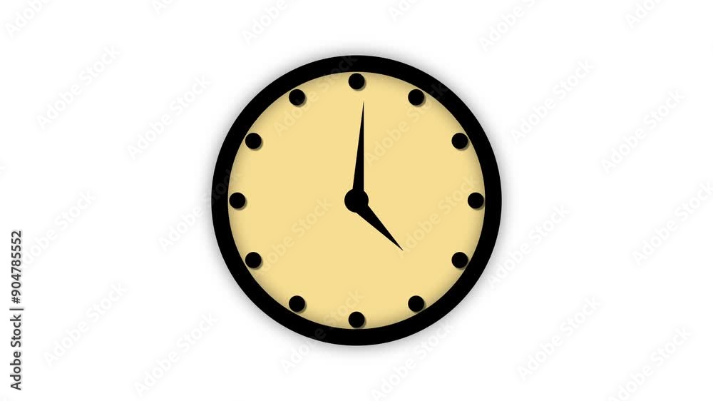 Analog clock icon with animation on a white background. Analog clock icon with animation on a white background.