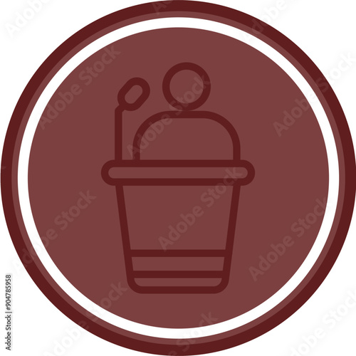 press conference Vector Line Double Circle Maroon