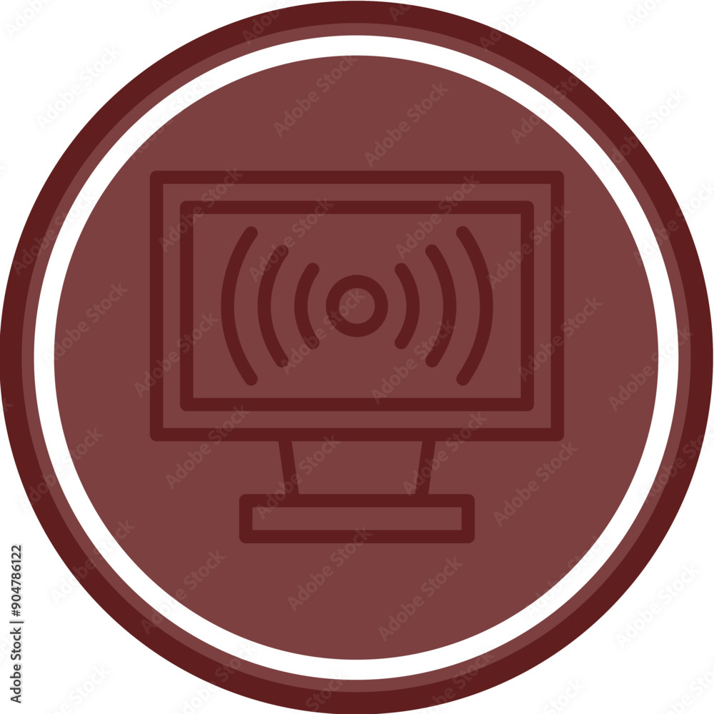 Broadcast Vector Line Double Circle Maroon Broadcast Vector Line Double Circle Maroon