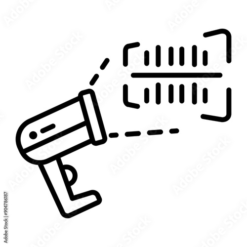 A price scanner icon in linear style
