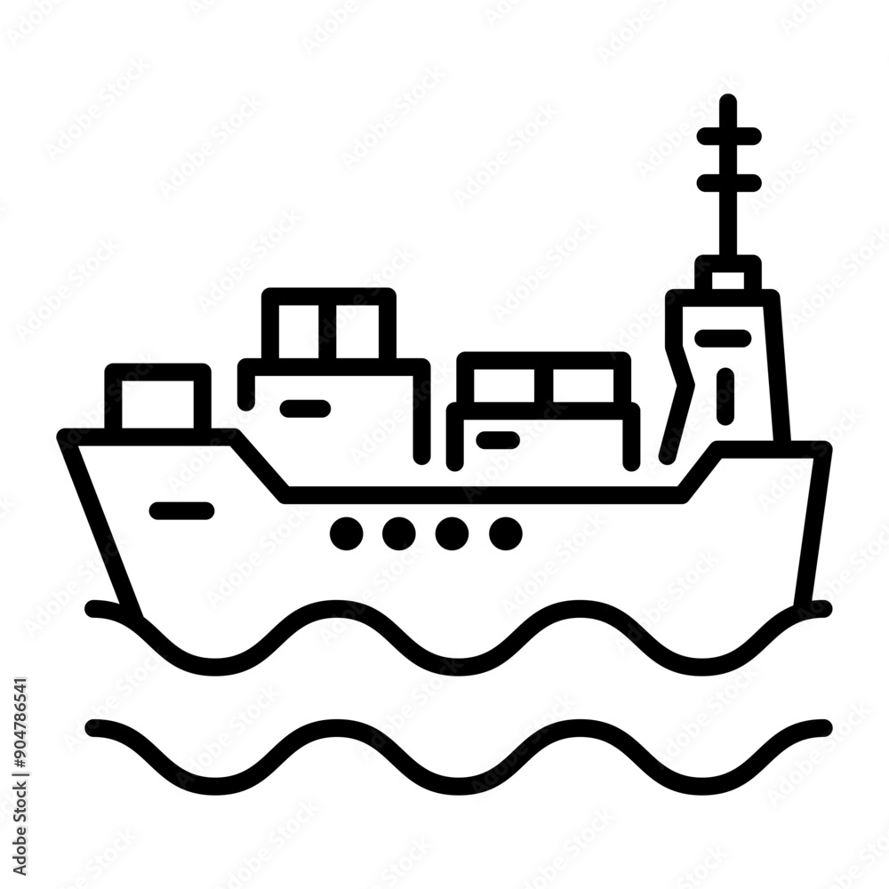 A sea freight icon in line style 