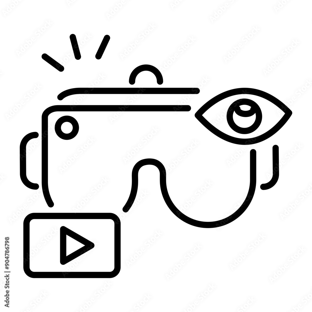 A line style icon of vr headset A line style icon of vr headset