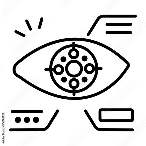 A linear style icon of ar lens 