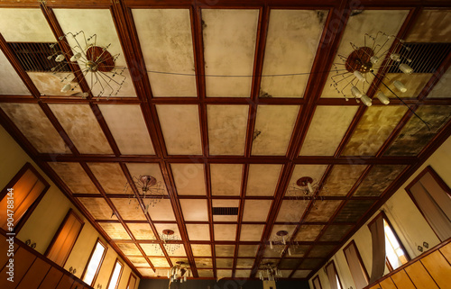 old ceiling with classic chandeliers