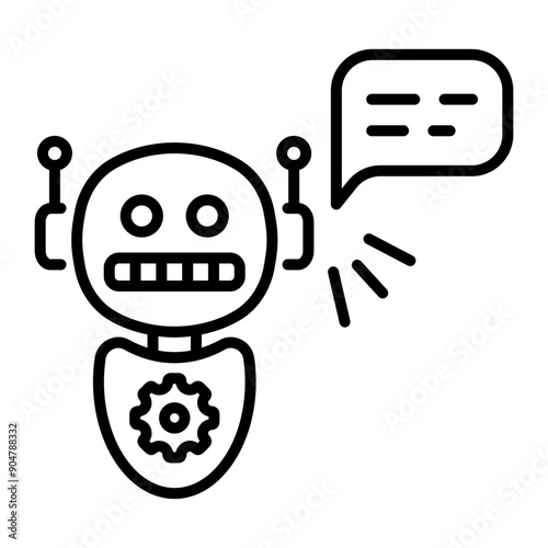 A conversational ai linear style icon 