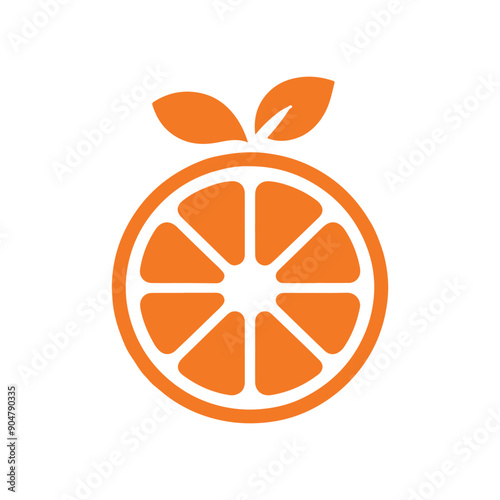 Orange logo, sliced orange vector illustration, orange icon, silhouette design