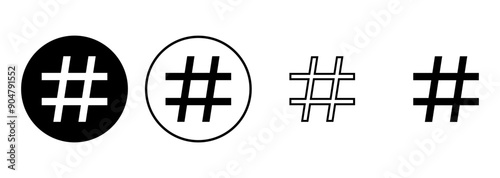 Hashtag icon set. hashtag symbol