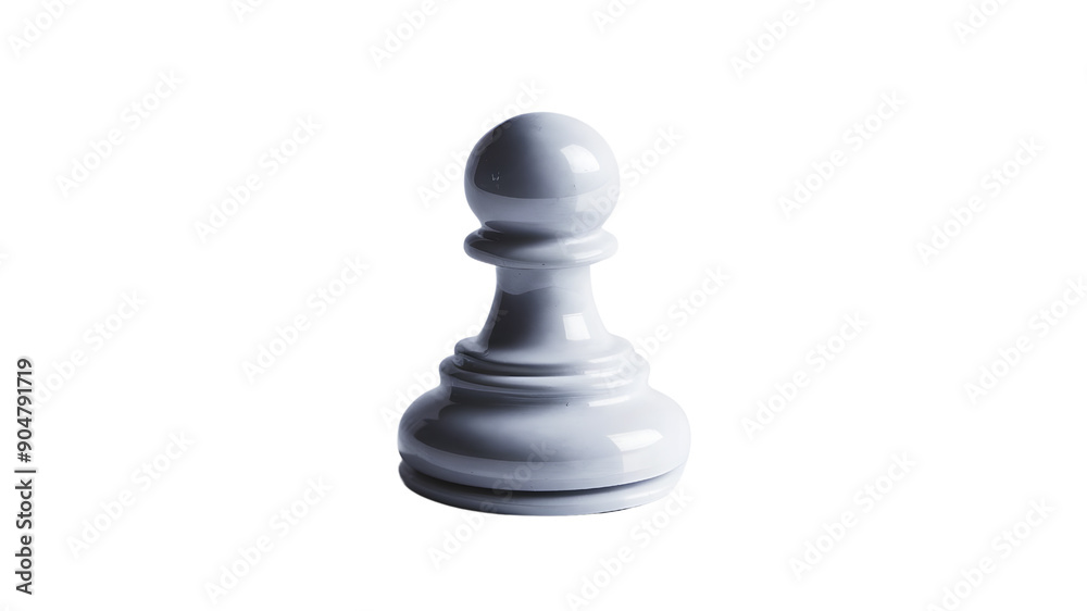 Two isolated chess pieces stand alone on pristine white Two isolated chess pieces stand alone on pristine white