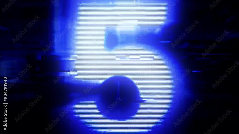 Countdown 10 seconds gradient neon