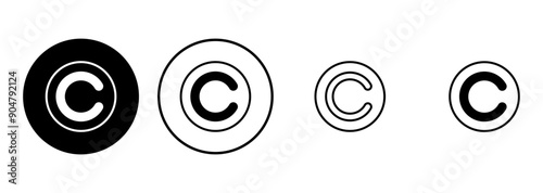 Copyright icon set. copyright symbols