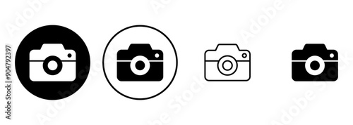 Camera icon set. photo camera icon. camera photography icon.