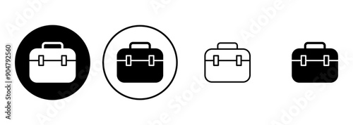 Briefcase icon set. suitcase icon. luggage symbol.