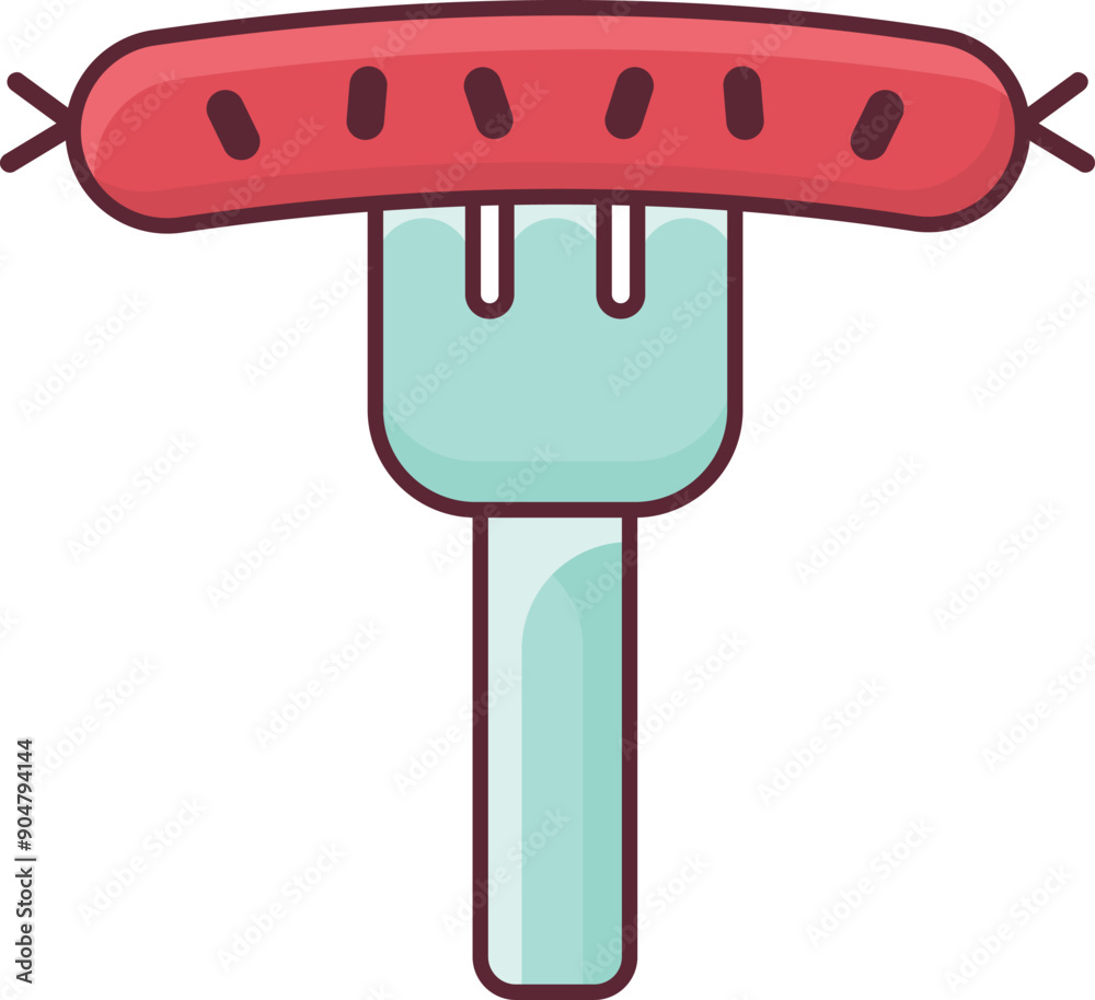 Obraz premium Simple sausage single icon illustration