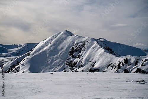 Winter Landscape with Snow-Covered Mountains
