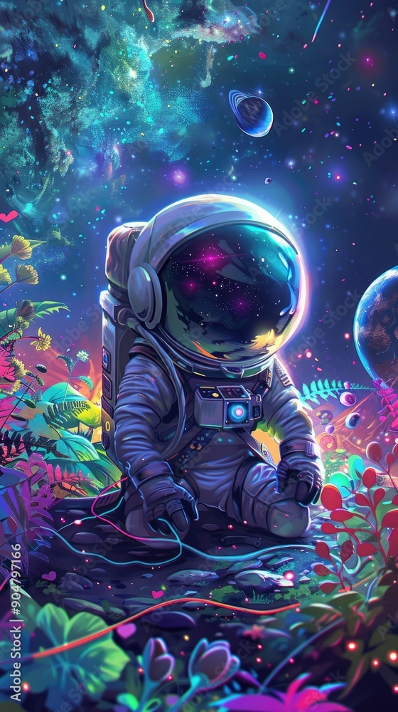 Astronaut Contemplating the Cosmos
