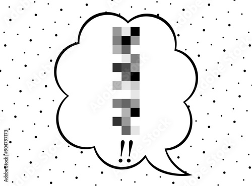 発言にモザイクがかかっているイラスト
