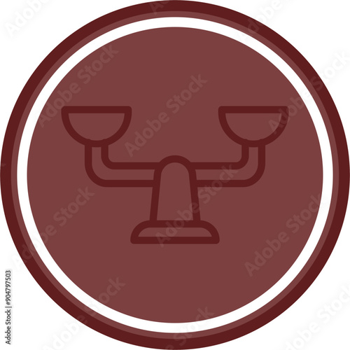 Balance Vector Line Double Circle Maroon