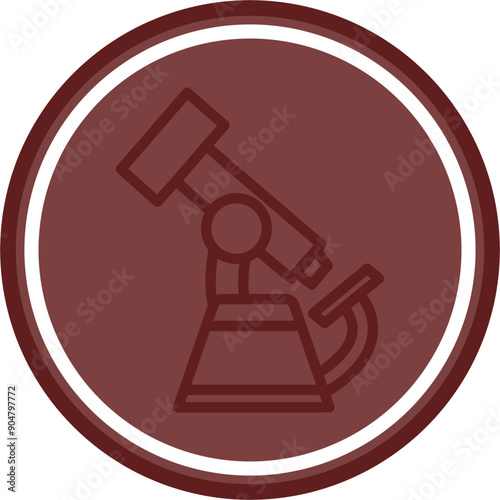 Microscope Vector Line Double Circle Maroon