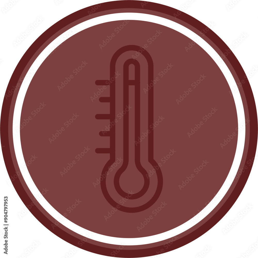 Temperature Vector Line Double Circle Maroon